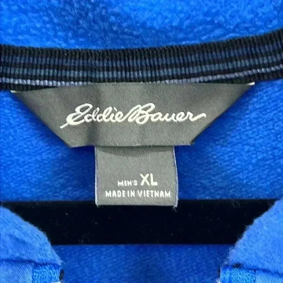 Eddie Bauer Men’s Hoodie Sweatshirt Size XL Blue Front Full Zip Closure - Picture 3 of 9